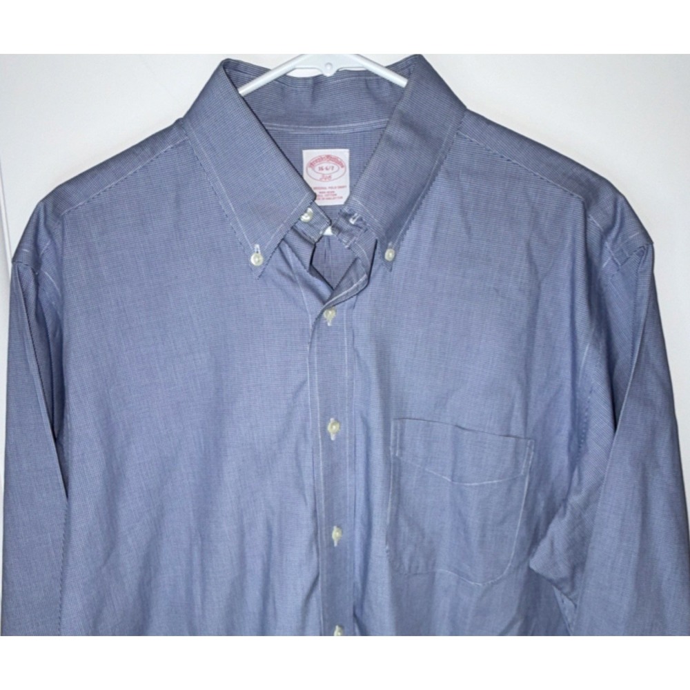 Brooks Brothers Original Non-Iron Blue Check Cotton Button-Down 16.5